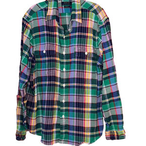 Polo by Ralph Lauren Men's Colorful Plaid Button-Down Flannel Shirt XL